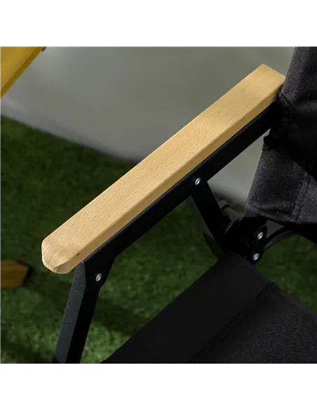 Outsunny Camping Chair for Adults, Lightweight Folding Chair, Portable Chair for Camping, Fishing, Beach and Outdoor Travel, Bla