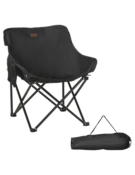 Outsunny Camping Chair, Lightweight Folding Chair with Carrying Bag and Storage Pocket, Perfect for Festivals, Fishing, Beach an