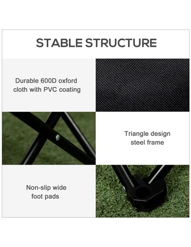 Outsunny Camping Chair, Lightweight Folding Chair with Carrying Bag and Storage Pocket, Perfect for Festivals, Fishing, Beach an