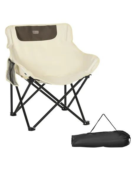 Outsunny Camping Chair, Lightweight Folding Chair with Carrying Bag and Storage Pocket, Perfect for Festivals, Fishing, Beach an