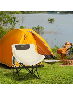 Outsunny Camping Chair, Lightweight Folding Chair with Carrying Bag and Storage Pocket, Perfect for Festivals, Fishing, Beach an 2