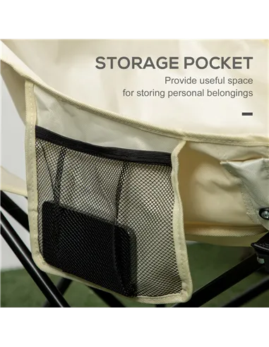 Outsunny Camping Chair, Lightweight Folding Chair with Carrying Bag and Storage Pocket, Perfect for Festivals, Fishing, Beach an