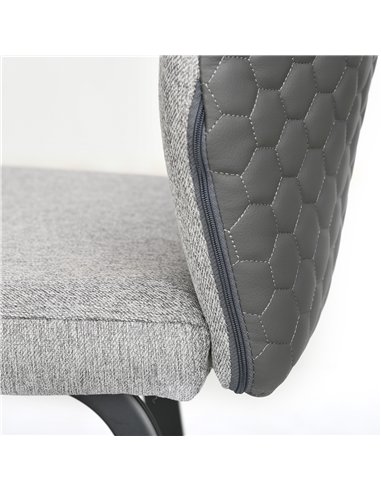 HOMCOM Bar Stools Set of 4, Linen-Touch Upholstered Bar Chairs, Kitchen Stools with Backs and Steel Legs for Dining Room, Light 