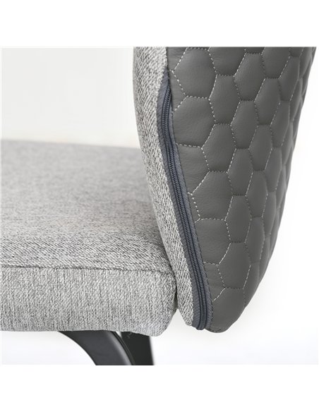 HOMCOM Bar Stools Set of 4, Linen-Touch Upholstered Bar Chairs, Kitchen Stools with Backs and Steel Legs for Dining Room, Light 