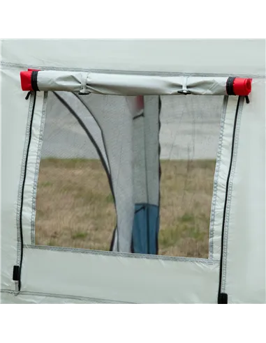 Outsunny 6-8 Person Tunnel Tent, Camping Tent with Bedroom, Living Room, Sewn-in Floor, 3 Doors and Carry Bag, 2000mm Water Colu