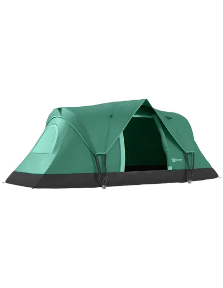 Outsunny 5-6 Man Dome Camping Tent - Dark Green