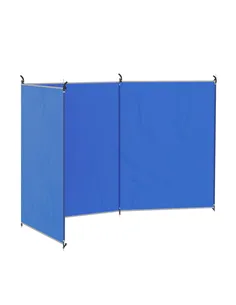 Outsunny Camping Windbreak, Foldable Portable Wind Blocker w/ Carry Bag and Steel Poles, Beach Sun Screen Shelter Privacy Wall, 