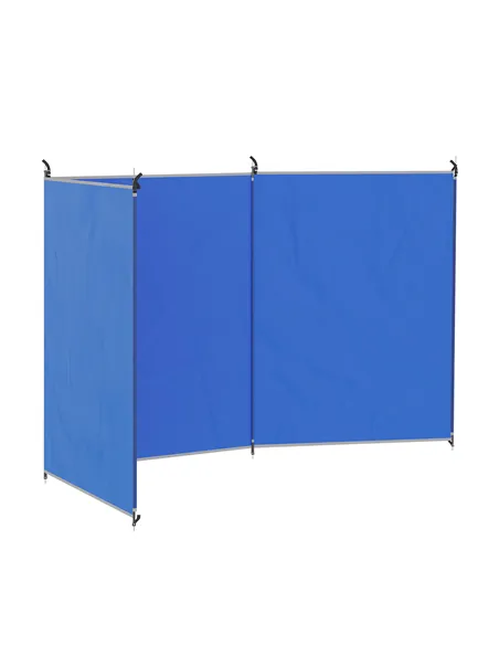 Outsunny Camping Windbreak, Foldable Portable Wind Blocker w/ Carry Bag and Steel Poles, Beach Sun Screen Shelter Privacy Wall, 