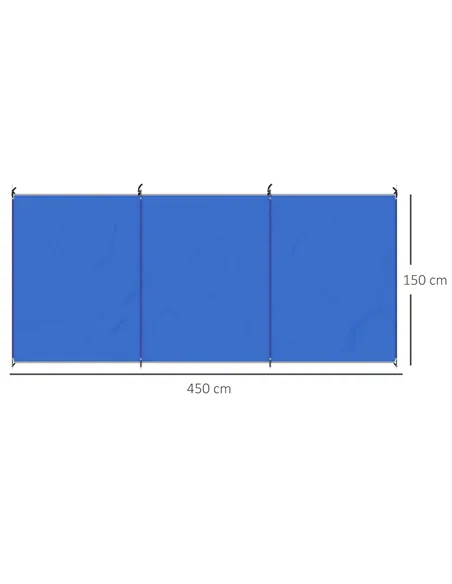 Outsunny Camping Windbreak, Foldable Portable Wind Blocker w/ Carry Bag and Steel Poles, Beach Sun Screen Shelter Privacy Wall, 