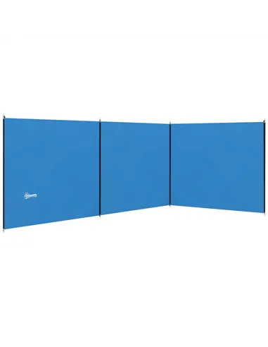 Outsunny 4 Pole Camping Windbreaks, Beach Wind Shield Shelter with Carry Bag and Steel Poles, Outdoor Caravan Privacy Shield, 54