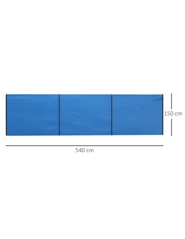 Outsunny 4 Pole Camping Windbreaks, Beach Wind Shield Shelter with Carry Bag and Steel Poles, Outdoor Caravan Privacy Shield, 54