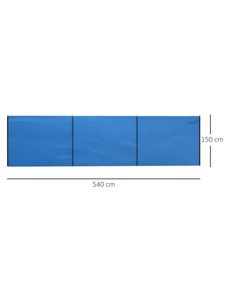 Outsunny 4 Pole Camping Windbreaks, Beach Wind Shield Shelter with Carry Bag and Steel Poles, Outdoor Caravan Privacy Shield, 54