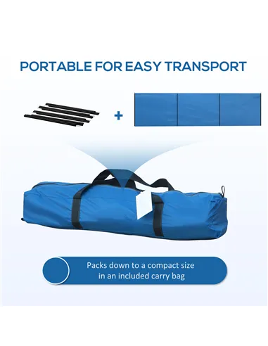 Outsunny 4 Pole Camping Windbreaks, Beach Wind Shield Shelter with Carry Bag and Steel Poles, Outdoor Caravan Privacy Shield, 54