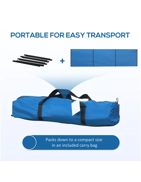 Outsunny 4 Pole Camping Windbreaks, Beach Wind Shield Shelter with Carry Bag and Steel Poles, Outdoor Caravan Privacy Shield, 54