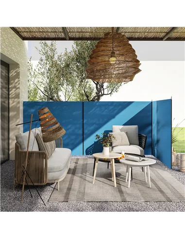 Outsunny 4 Pole Camping Windbreaks, Beach Wind Shield Shelter with Carry Bag and Steel Poles, Outdoor Caravan Privacy Shield, 54