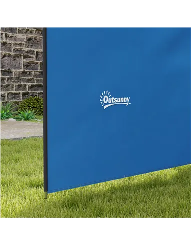Outsunny 4 Pole Camping Windbreaks, Beach Wind Shield Shelter with Carry Bag and Steel Poles, Outdoor Caravan Privacy Shield, 54