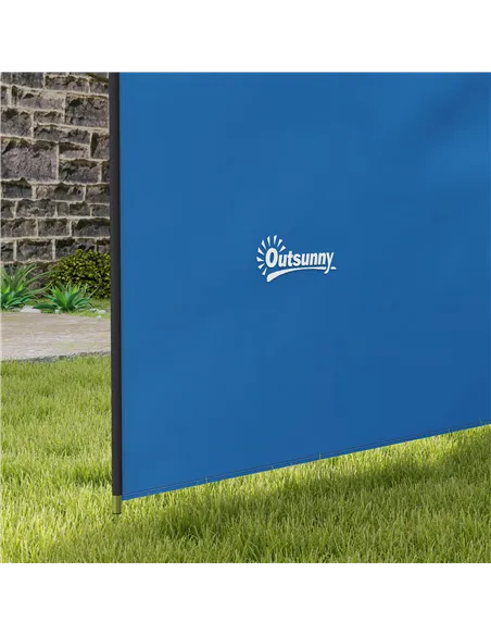 Outsunny 4 Pole Camping Windbreaks, Beach Wind Shield Shelter with Carry Bag and Steel Poles, Outdoor Caravan Privacy Shield, 54