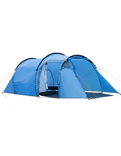 Outsunny 2 Room Tent with Vestibule, Weather-Resistant Camping Tent with Air Vents for Fishing Hiking, Sky Blue
