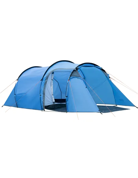 Outsunny 2 Room Tent with Vestibule, Weather-Resistant Camping Tent with Air Vents for Fishing Hiking, Sky Blue