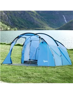 Outsunny 2 Room Tent with Vestibule, Weather-Resistant Camping Tent with Air Vents for Fishing Hiking, Sky Blue 2