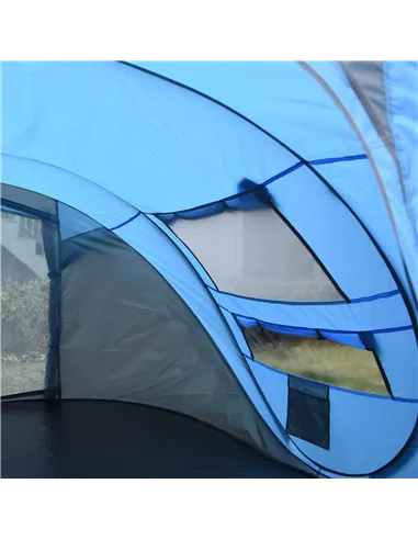 Outsunny 4 Person Pop-up Camping Tent Family Tent with Ground Sheet, 4 Windows and Portable Carry Bag for Beach Outdoor Trip, Sk