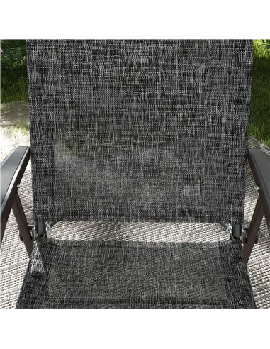 Outsunny Set of Two Folding Garden Chairs, with Fabric Mesh Seats - Grey