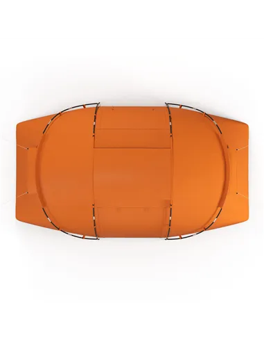 Outsunny 4-6 Man Camping Tent with Living Area and 2 Bedrooms, Hiking Sun Shelter, UV Protection Tunnel Tent, Orange