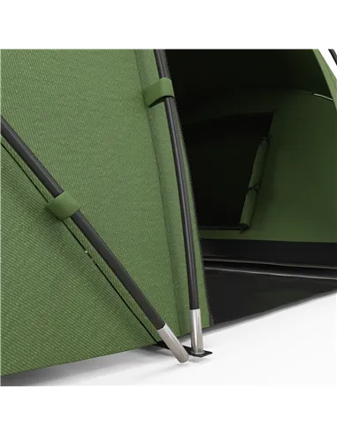 Outsunny 4-6 Man Camping Tent with Living Area and 2 Bedrooms, Hiking Sun Shelter, UV Protection Tunnel Tent, Dark Green