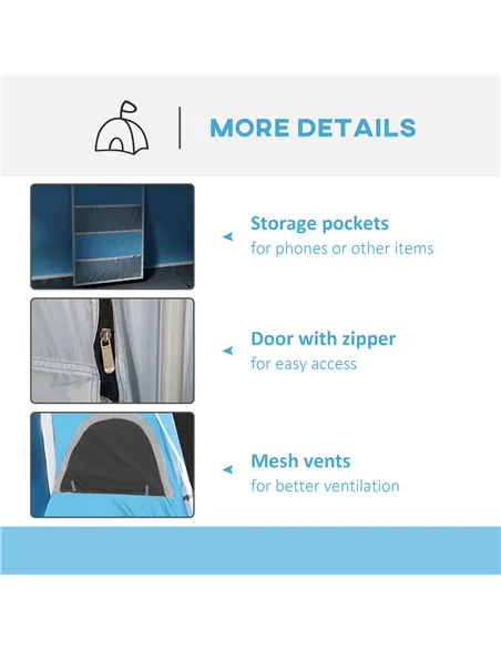 Outsunny 4-8 Person Camping Tent Family Tent with 2 Room, Mesh Windows, Easy Set Up for Backpacking, Hiking, Outdoor, Blue