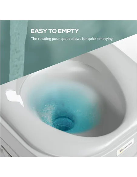 Outsunny Portable Toilet for Adults, 22L Camping Toilet with Seat, Lid and Anti-Leak Handle Pump, Outdoor Travel Toilet with Det