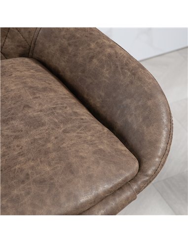 HOMCOM Set of Two Faux Leather Retro Bar Stools - Brown