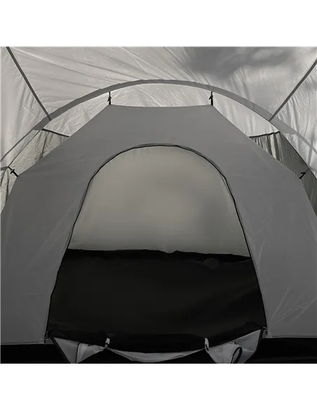 Outsunny 6-9 Man Tent with Bedrooms and Living Room, Accessories Included, Dark Grey