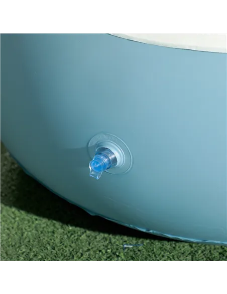 Outsunny Inflatable Tub Chair and Footstool - Blue/White