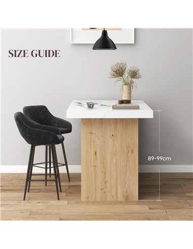 HOMCOM Set of Two Velvet-Feel Bar Stools - Grey