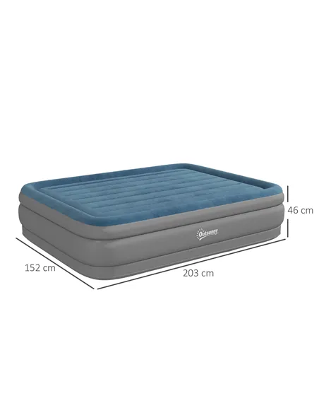 Outsunny King-Size Inflatable Mattress, with Built-In Electric Pump and Bag