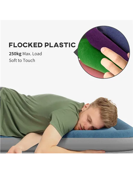 Outsunny King-Size Inflatable Mattress, with Built-In Electric Pump and Bag