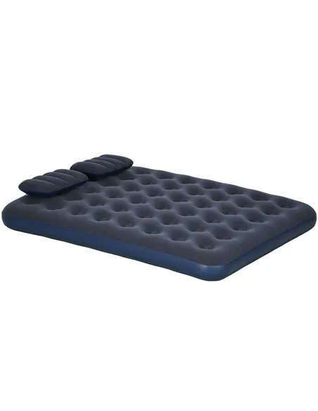 Outsunny Inflatable Double Air Bed, with Hand Pump - Blue