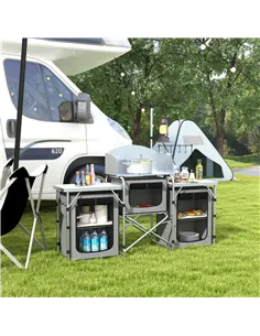 Outsunny Multi-Storage Portable Camping Kitchen, with Carry Bag 2