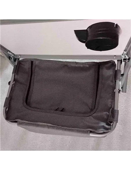 Outsunny Folding Aluminium Camping Chair, with Cooler Bag Table - Green