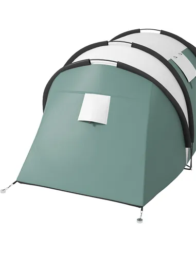 Outsunny Two-Man Tent, with Bedrooms, Living Room and Canopy - Dark Green