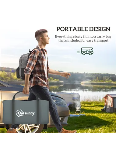 Outsunny Six-Man Camping Tent, with Small Rainfly and Accessories - Orange