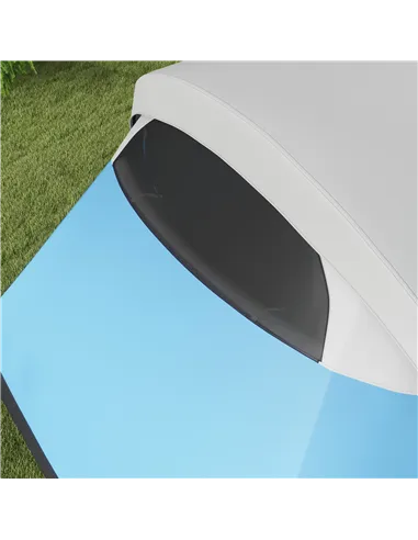 Outsunny 3000mm Waterproof Camping Tent for 5-6 Man, Family Tent with Porch and Sewn in Groundsheet, Portable with Bag, Blue