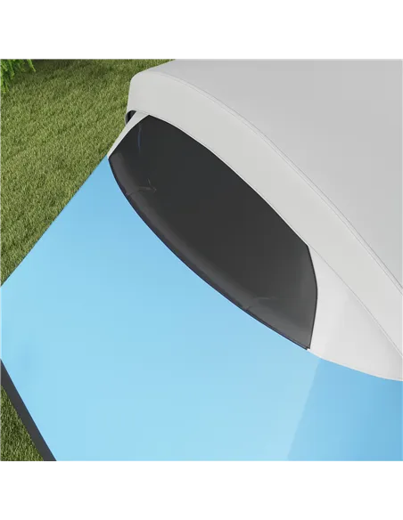 Outsunny 3000mm Waterproof Camping Tent for 5-6 Man, Family Tent with Porch and Sewn in Groundsheet, Portable with Bag, Blue
