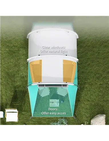 Outsunny Three-Man, 3000mm Water-Resistant Two-Room Tunnel Tent - Green