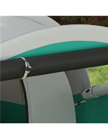 Outsunny Three-Man, 3000mm Water-Resistant Two-Room Tunnel Tent - Green
