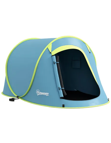 Outsunny Two-Man Pop-Up Dome Tent, with Accessories - Blue
