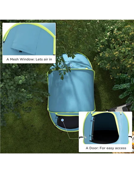 Outsunny Two-Man Pop-Up Dome Tent, with Accessories - Blue
