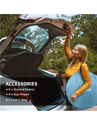 Outsunny Two-Man Pop-Up Dome Tent, with Accessories - Blue