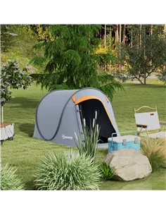 Outsunny Two-Man Pop-Up Dome Tent, with Accessories - Grey 2
