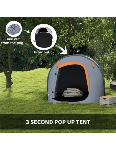 Outsunny Two-Man Pop-Up Dome Tent, with Accessories - Grey